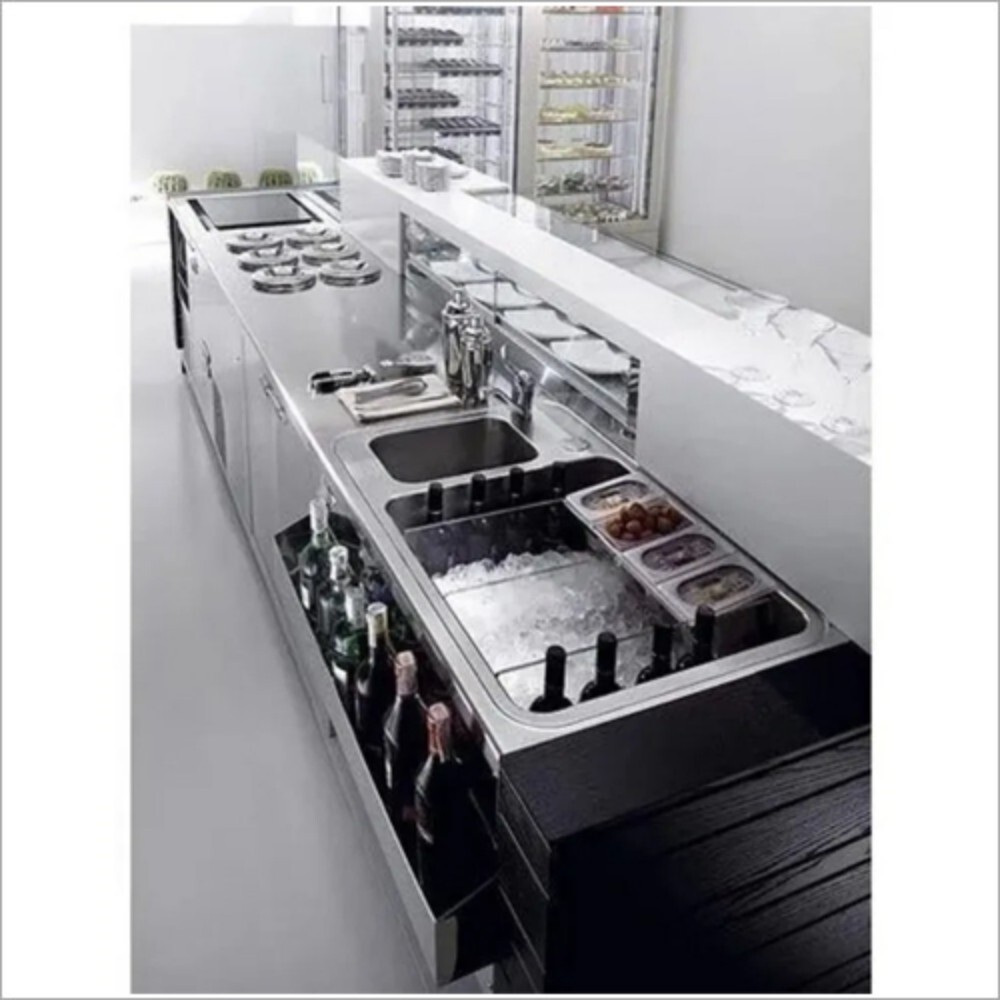 Stainless Steel Bar Counter - Color: Silver