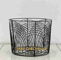 Stylish Black Laundry Basket In Iron With Matte Black Powder Coated Finish - Size: 16 X 16 X 14 Inch