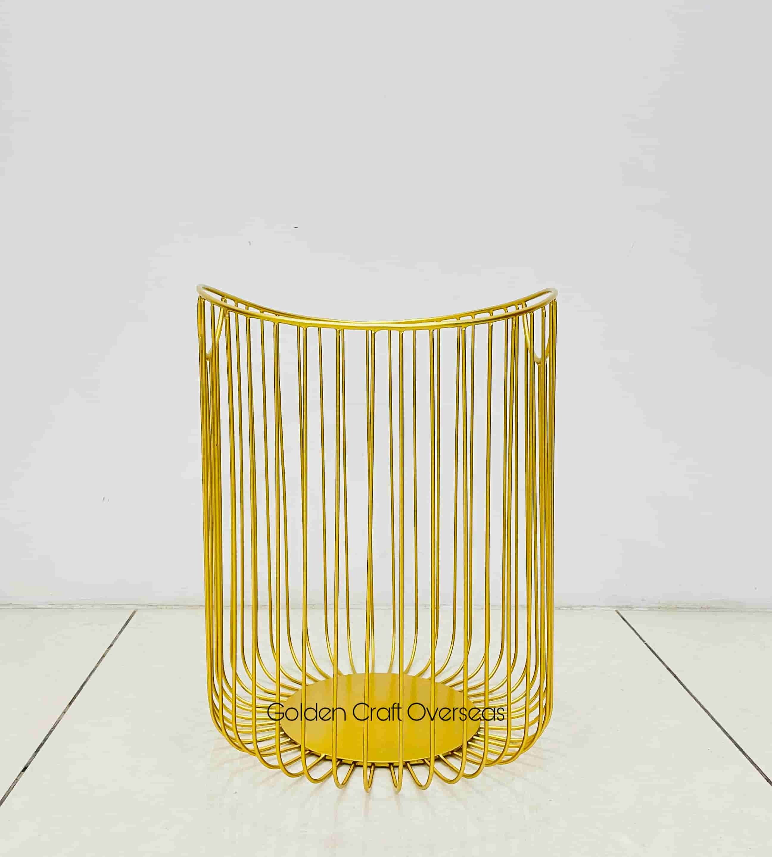 Modern Contemporary Golden Basket iron made powder coated finish