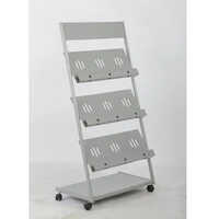 Magazine Stand - High-quality Wood & Mild Steel, 48" H X 24" W | Eco-friendly, Fireproof, No Assembly Required, 4 Open Racks, Washable