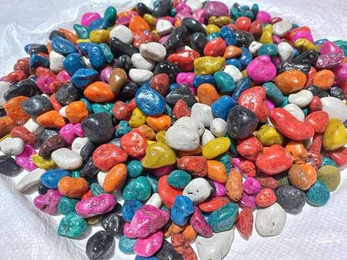 Artificial Color Coated And chemical Polished Multi Color Decorative Stone Pebbles For Garden And Home Used