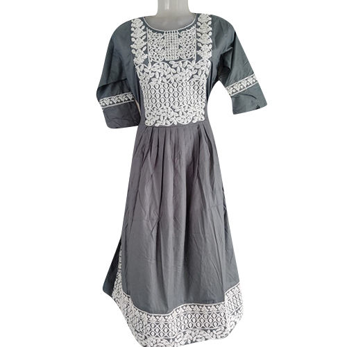 Washable Grey Naira Kurti With Pants