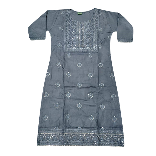 Embroidery Straight Kurti With Pants