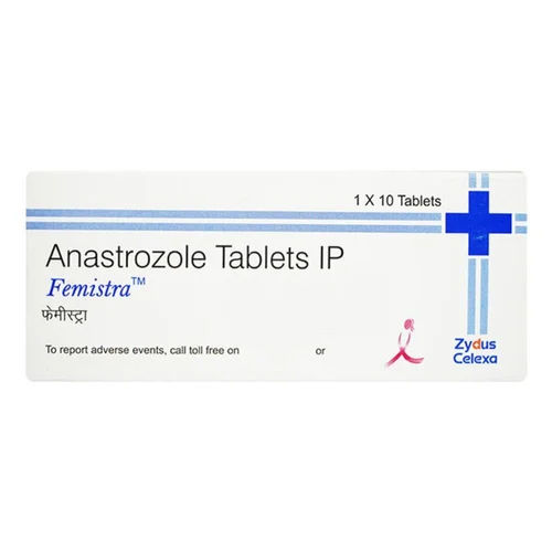 Anastrozole Tablets IP - 1x10 Tablets | Aromatase Inhibitor, Hormone Therapy for Postmenopausal Women, Storage: Cool & Dry Place