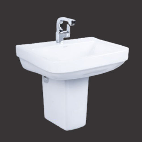 White Imperial Half Pedestal Wash Basin Set