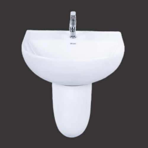 White Belico Half Pedestal Wash Basin Set