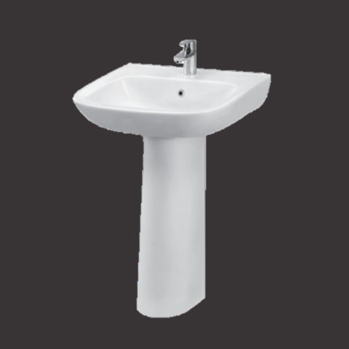 White Full Pedestal Wash Basin Set