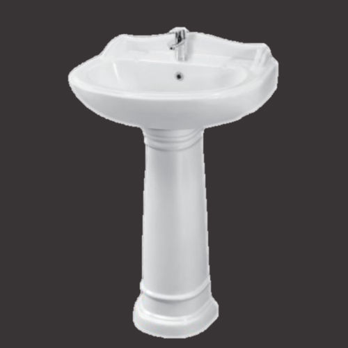 White Serena Full Pedestal Wash Basin Set