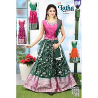 Different Available Girls Pink And Green Lehenga