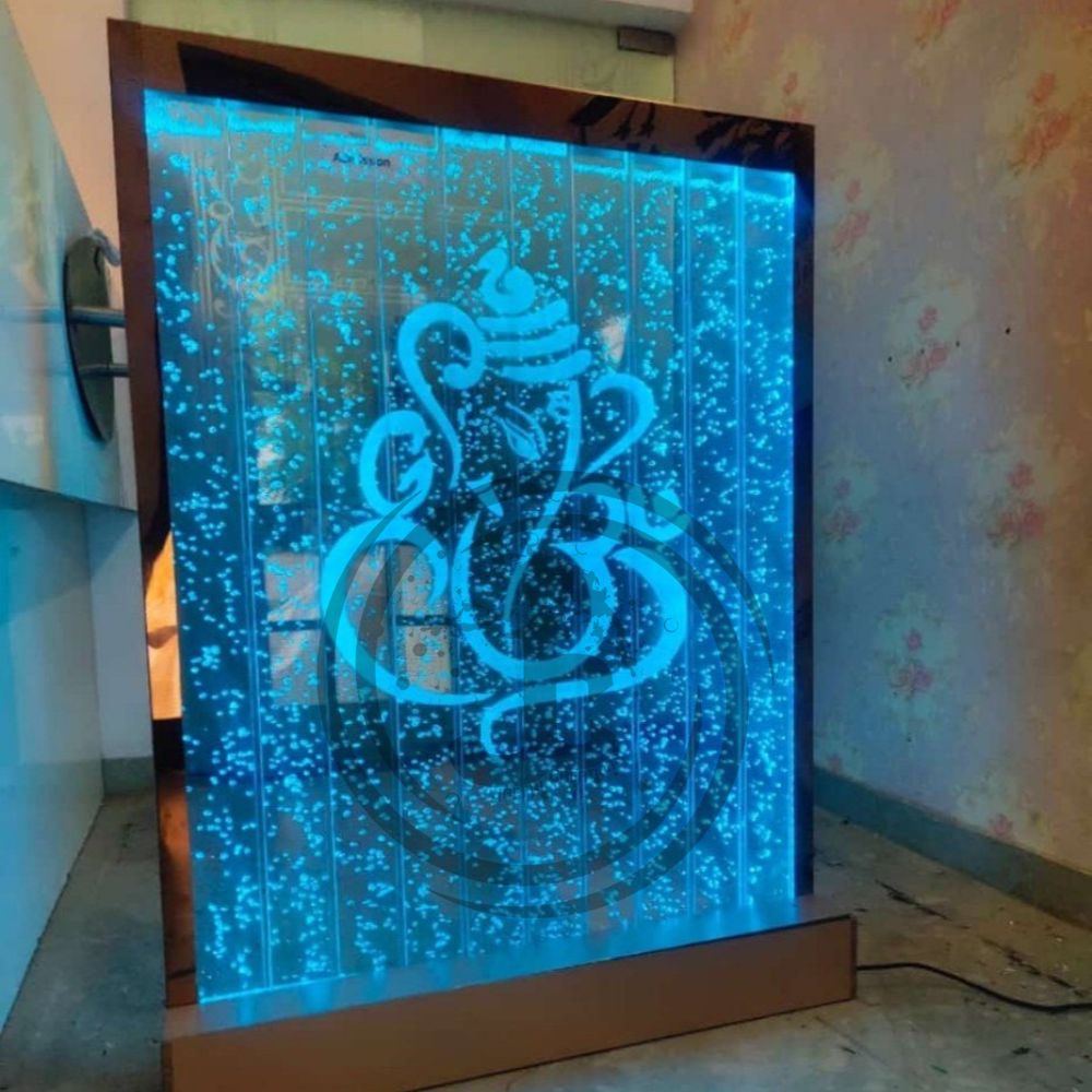 Acrylic Bubble Wall Fountain - Variable Dimensions, Blue | Multi-Color LED Lighting, Indoor Water Feature for Restaurants, Hotels, and SPAs