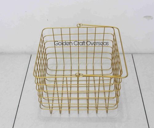 Elegant Basket with handle in gold for multi purpose use