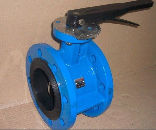 Blue Flanged Butterfly Valve