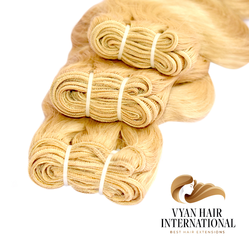 Blonde Human Hair Extensions Bundles 100% Unprocessed Full Cuticle Virgin Hair Extensions