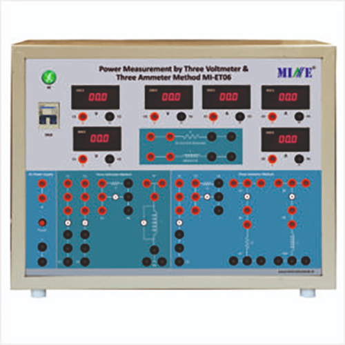 Power Measurement by 3 Voltmeter 3Ammeter Trainer (MI-ET06)