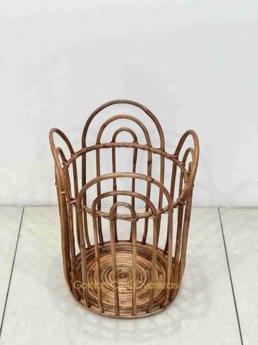 Traditional Cane Laundry basket with natural finish
