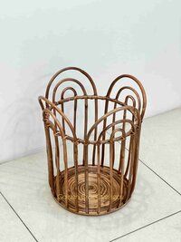 Traditional Cane Laundry basket with natural finish