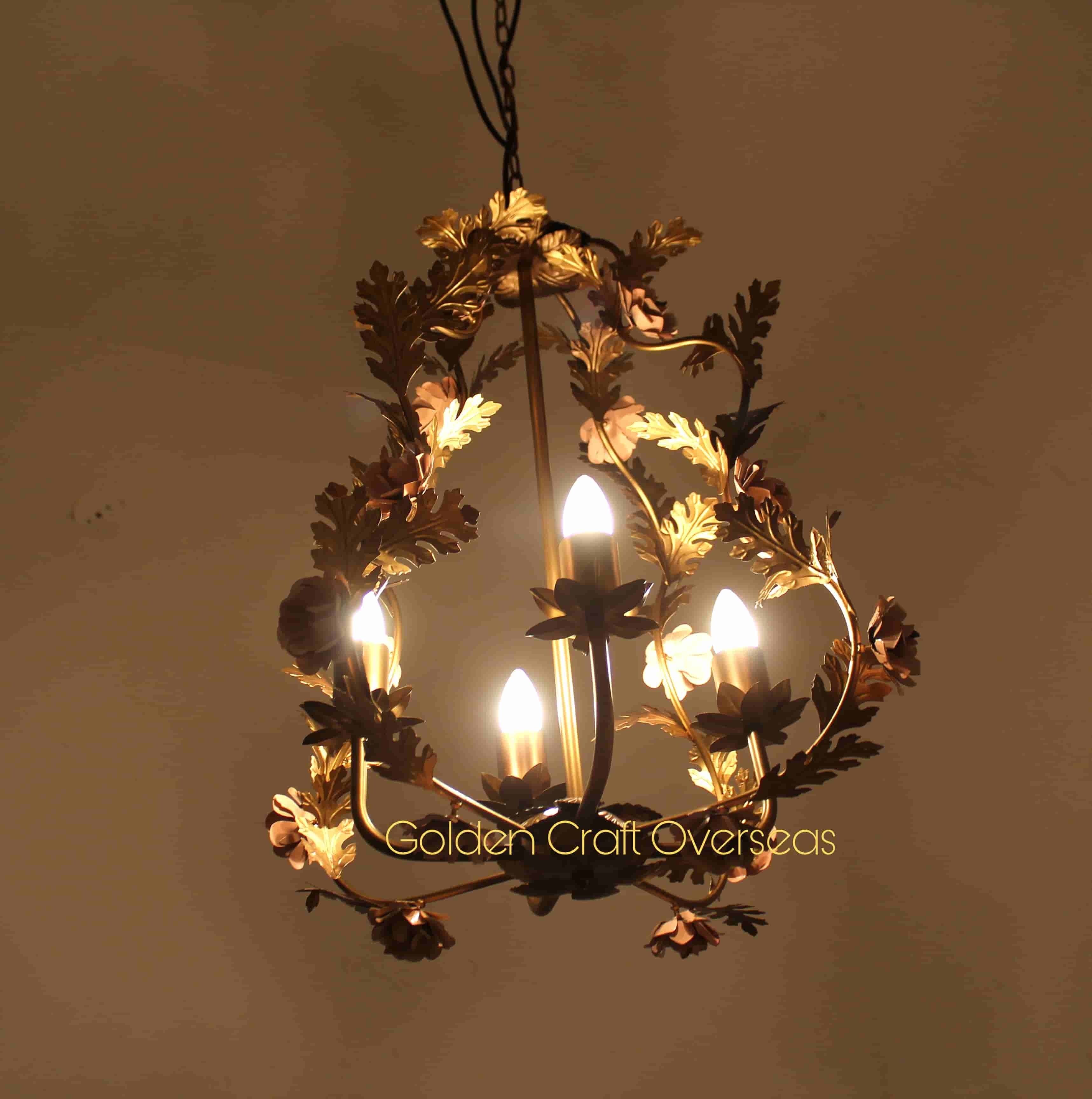 Floral Antique CHandelier Iron Made with flowers of different colors