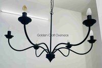 Matte Black Iron CHandelier with six arms holder fitting indoor lighting