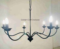 Matte Black Iron CHandelier with six arms holder fitting indoor lighting