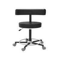 Manual Surgeon Stool - Stainless Steel, Medium Size 600x600 Mm, Black Finish | Eco-friendly, Water-resistant, Leg Rest Feature