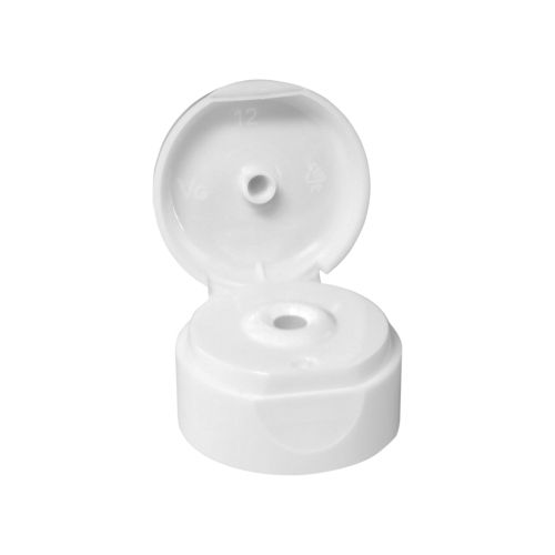 White Snap On Center Hole Flip Top Cap - Hardness: Rigid