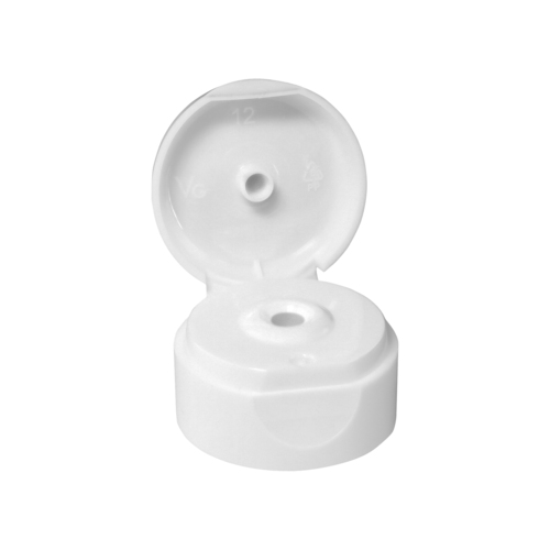 White Snap On Center Hole Flip Top Cap