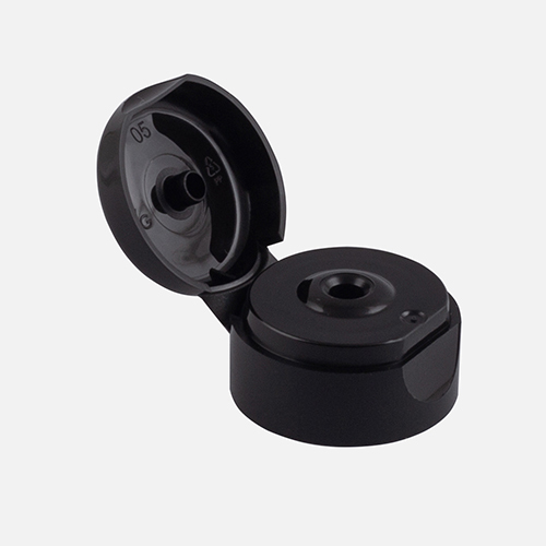 35 MM Black Snap On Center Hole Flip Top Cap