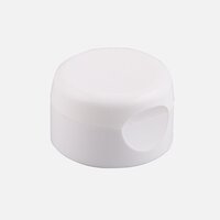 White Snap On Center Hole Flip Top Cap