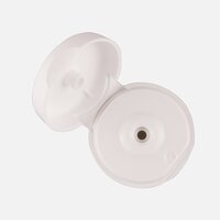 White Snap On Center Hole Flip Top Cap