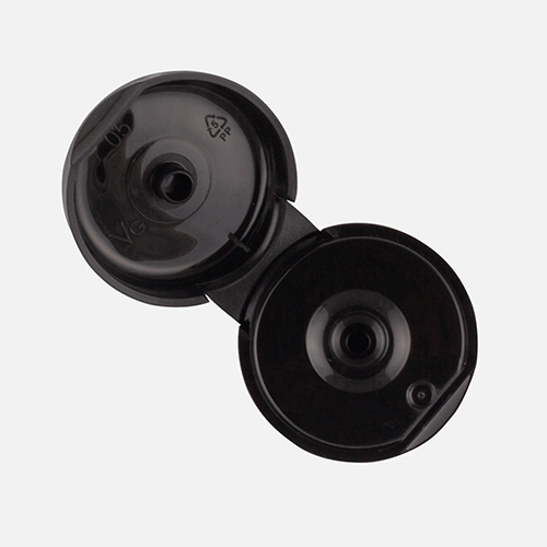 40 MM Black Snap On Center Hole Flip Top Cap