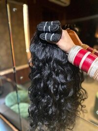 Indian Raw Single Drawn Human Hair  Curly Extensions