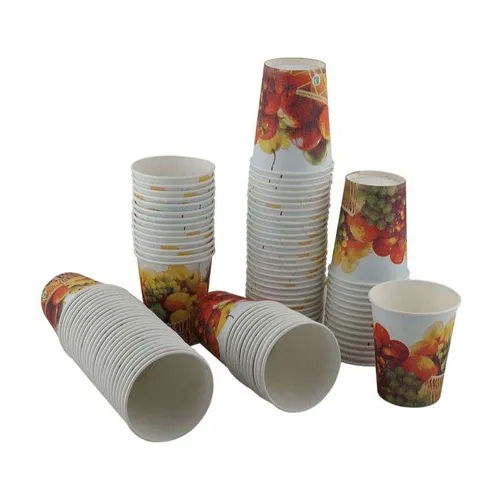 Multicolor 250 Ml Printed Paper Glass