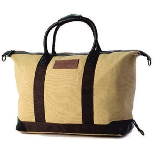 Beige And Brown Unisex Duffle Bag