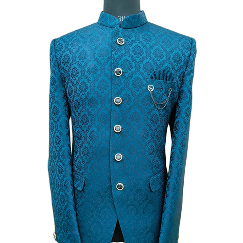 Mens Navy Blue Jodhpuri Suit
