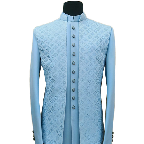 Mens Sky Blue Jodhpuri Suit