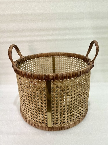 Natural Rattan Cane Webbing Storage Basket