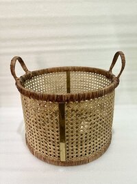 Natural Rattan Cane Webbing Storage Basket