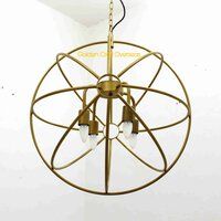 Round Hanging Chandelier In iron with four arms holder fitting interior lighting decor