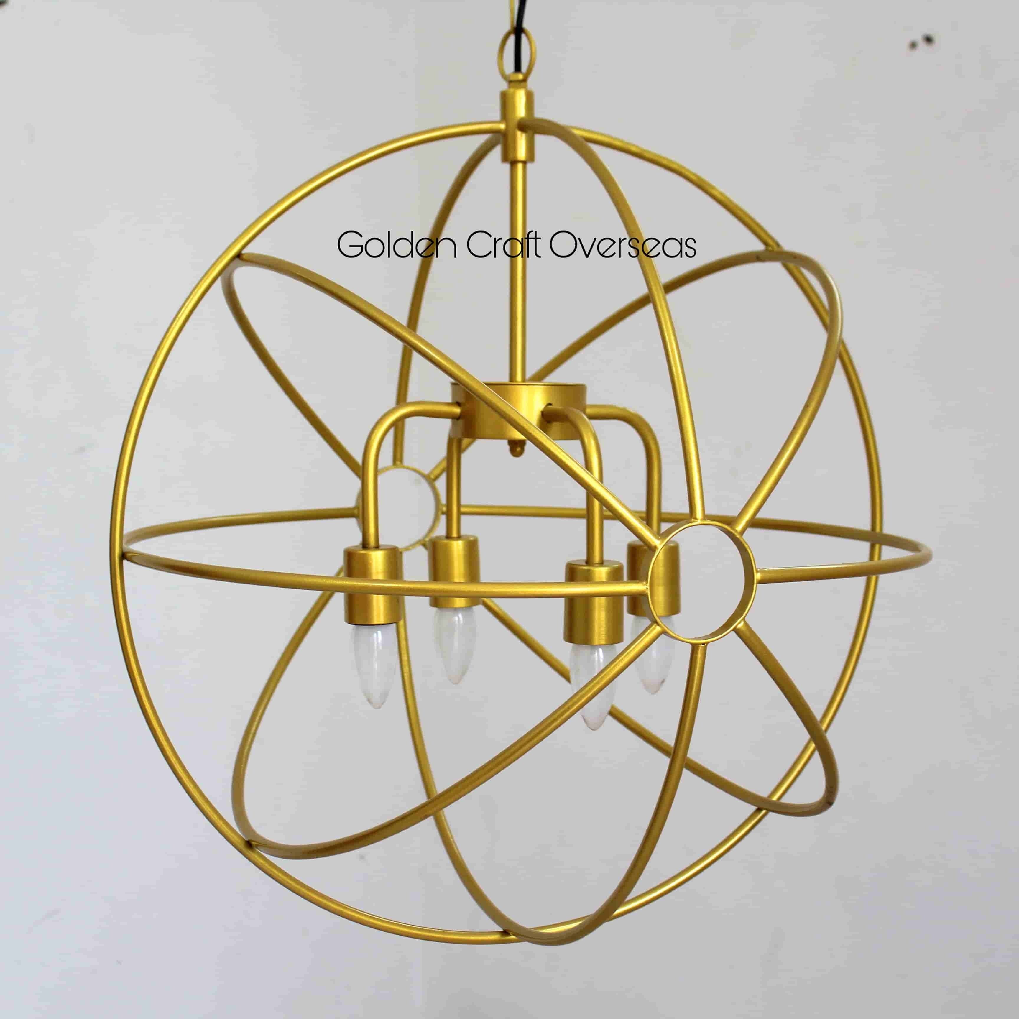 Round Hanging Chandelier In iron with four arms holder fitting interior lighting decor