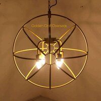Round Hanging Chandelier In iron with four arms holder fitting interior lighting decor