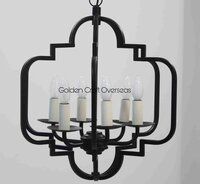 Traditional Four Arm Chandelier in Black and White finish for lighting Decorations