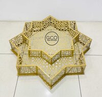 Ceiling Chandelier Moroccan Design Light In Iron With Golden Powder Coated Finish - Color: Antique