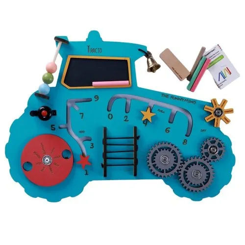 Wooden Tracto Busy Board Educational Toy