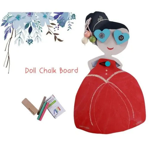 Red Wooden Doll Chalk Board Educational Toy