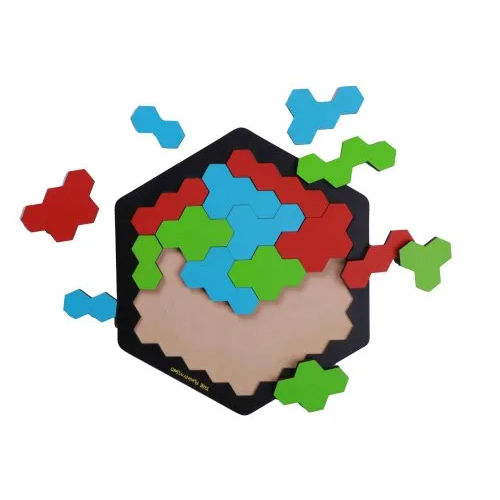 Multicolor Wooden Puzzle Games Set