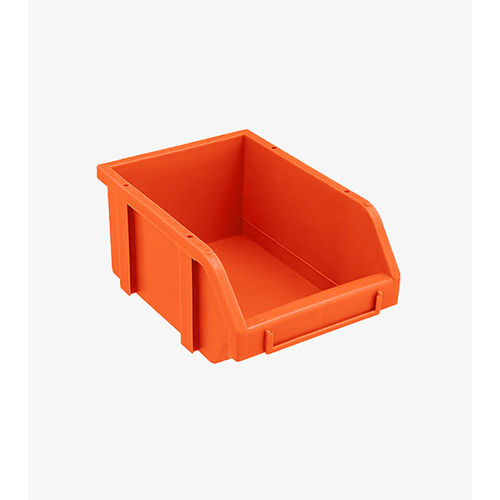 Orange Front Open Plastic Crate