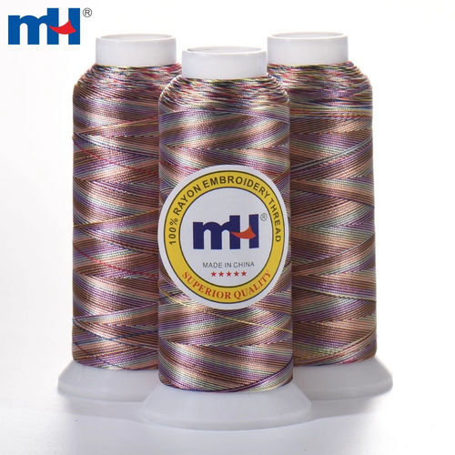 Multicolor Rayon Embroidery Thread 120D/2 Variegated Viscose Embroidery Thread 70G