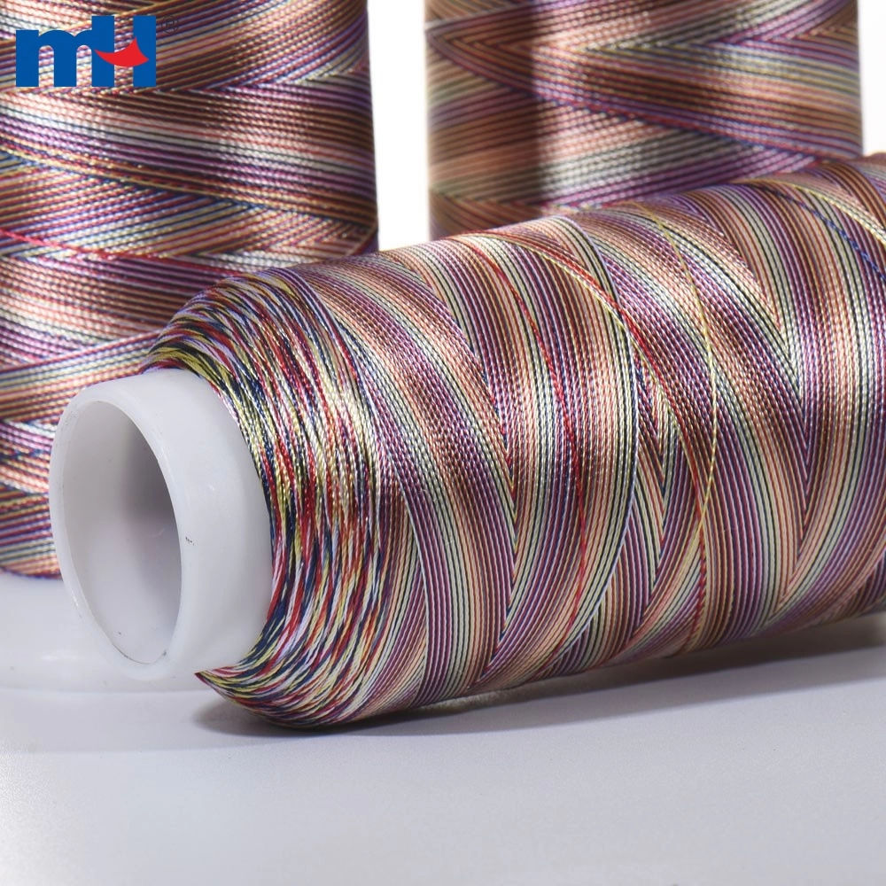 Multicolor Rayon Embroidery Thread 120D/2 Variegated Viscose Embroidery Thread 70G