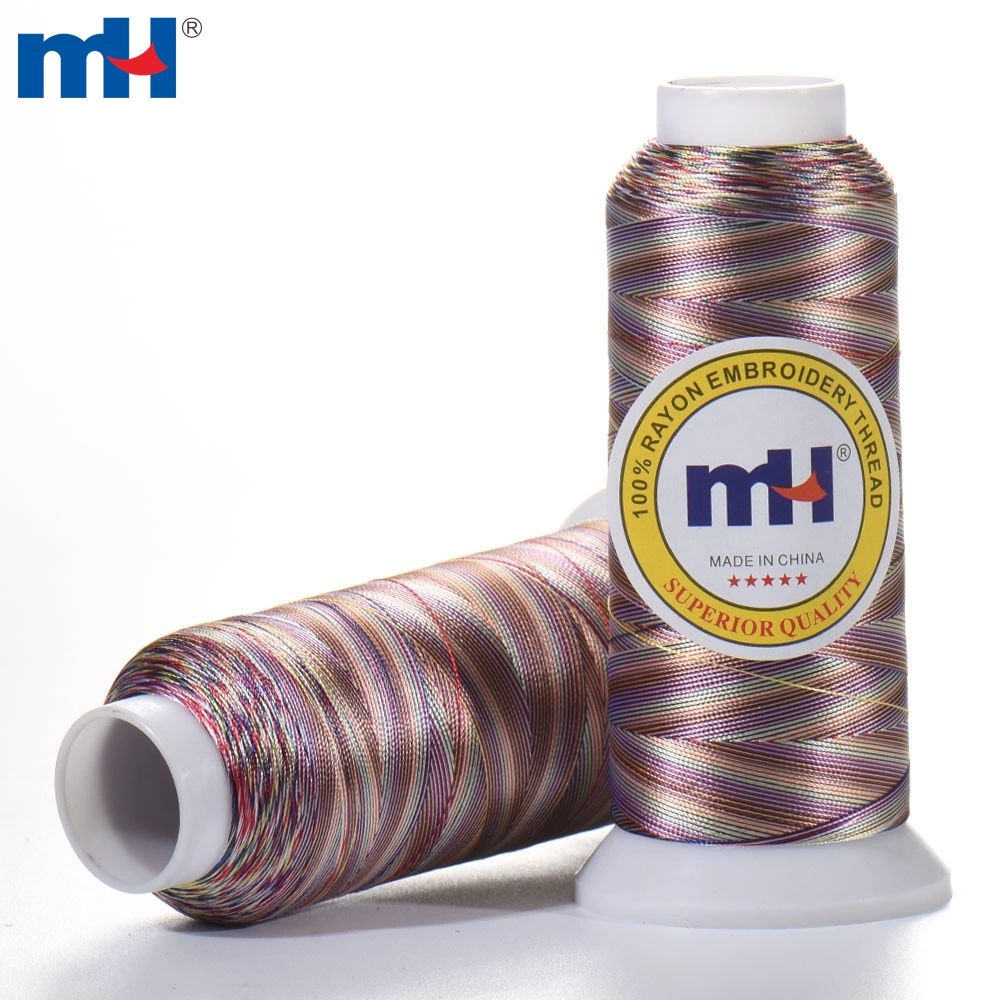 Multicolor Rayon Embroidery Thread 120D/2 Variegated Viscose Embroidery Thread 70G