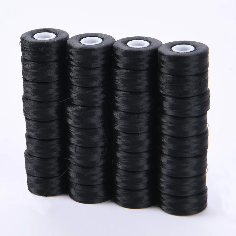 Embroidery Bobbin Thread L-size Type Polyester Pre-wound Bobbin Thread for Sewing Machine Sideless Prewound Bobbin